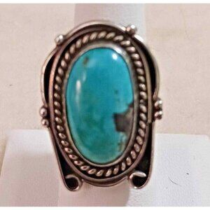 Navajo Native American Turquoise Sterling Ring s7 (1133)